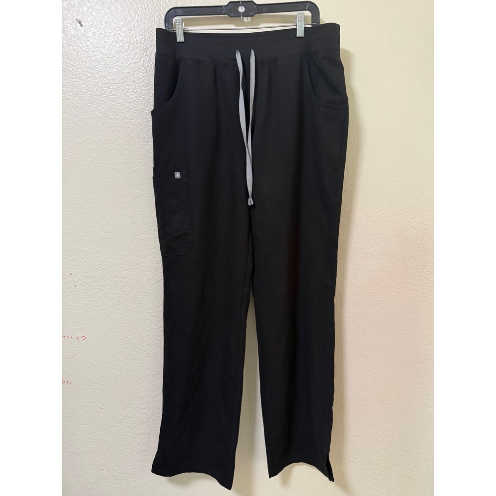 FIGS Kade Cargo Scrub Pants Black Straight Leg 6 Pocket FIONx 1000219T Mens XL